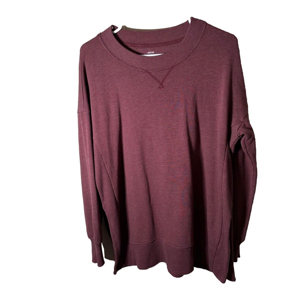 Aerie Sweatshirt Women's XS Red Crew Neck Tunic Pullover Casual Active